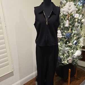 Premise Black Sleeveless Jumpsuit with Zipper